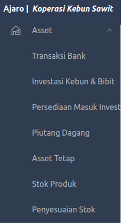 Asset data main menu