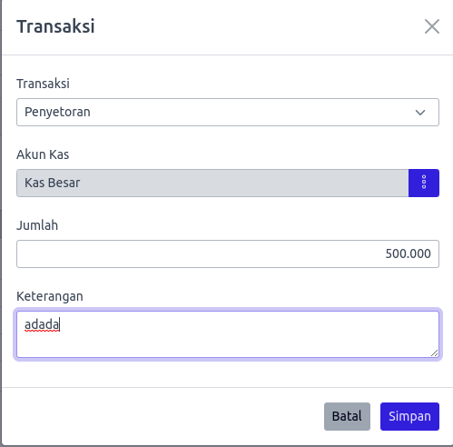 Tambah Transaksi Bank