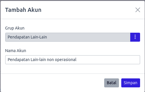 Tambah Akun Keuangan