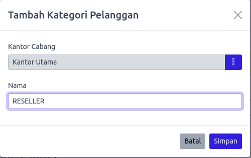 Tambah Kategori Pelanggan