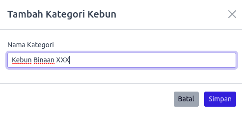 Tambah Kategori Kebun