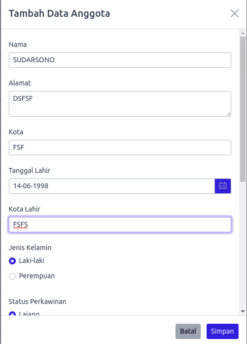 Tambah Anggota