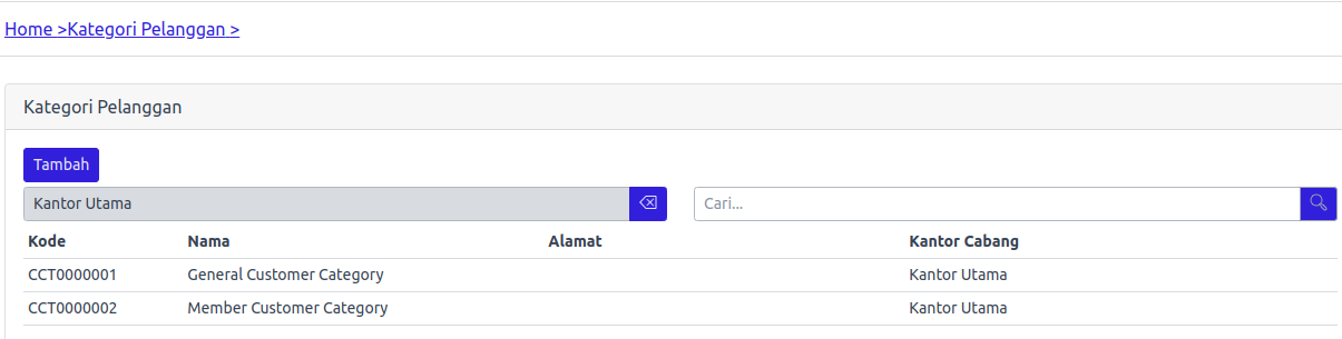 Kategori Pelanggan