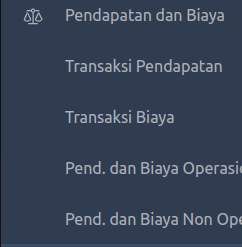 Income Statement data main menu