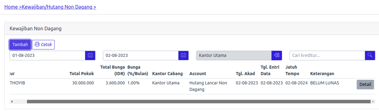 Hutang Non Dagang