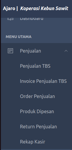 Sale data main menu