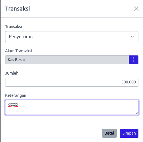 Transaksi Simpanan Koperasi